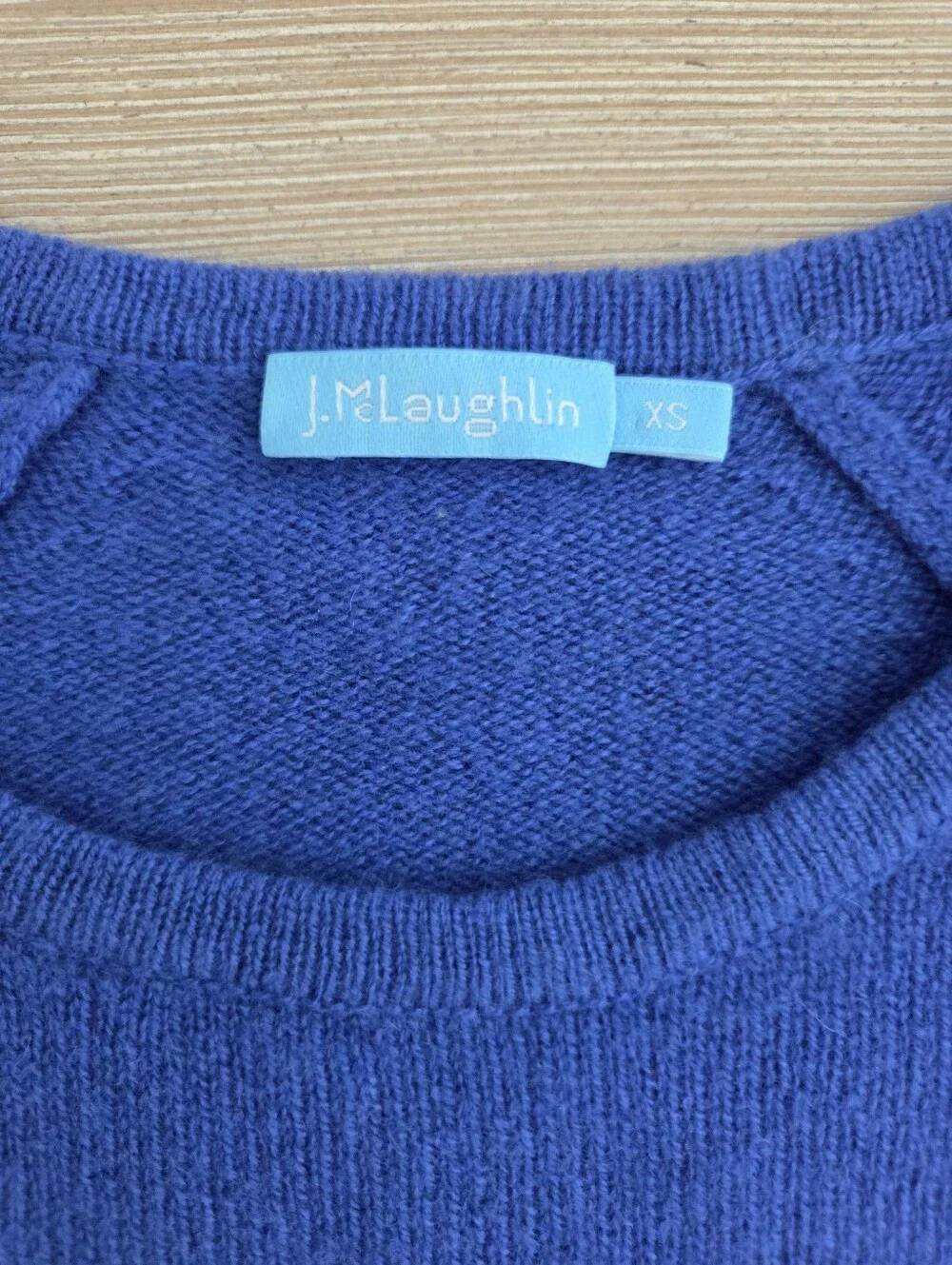 J. McLaughlin Jamey Cobalt Blue Cashmere Button Cuff Sweater Womens Size XS
